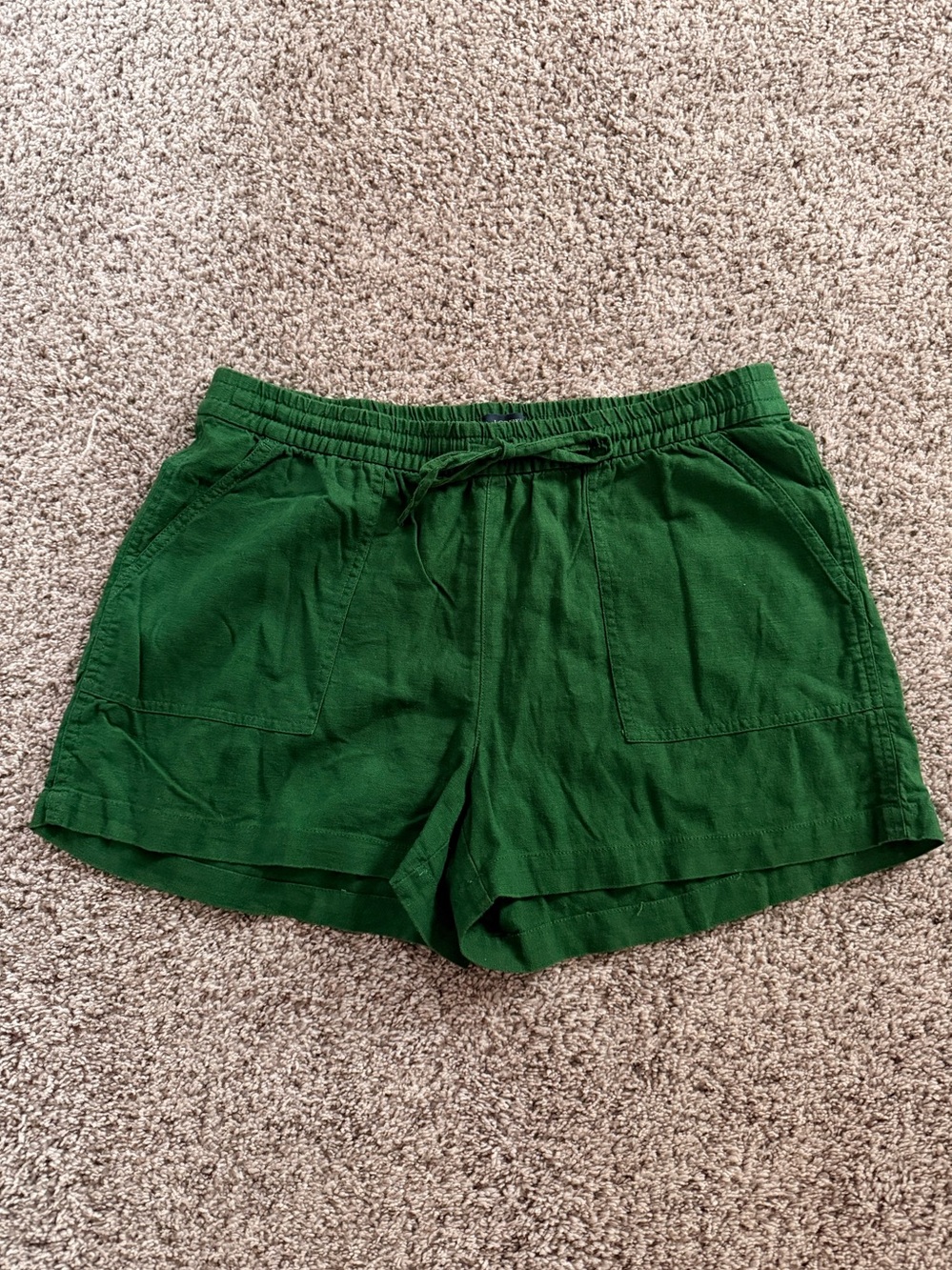 J. Crew Deep Green Elastic-Waist Athletic Shorts